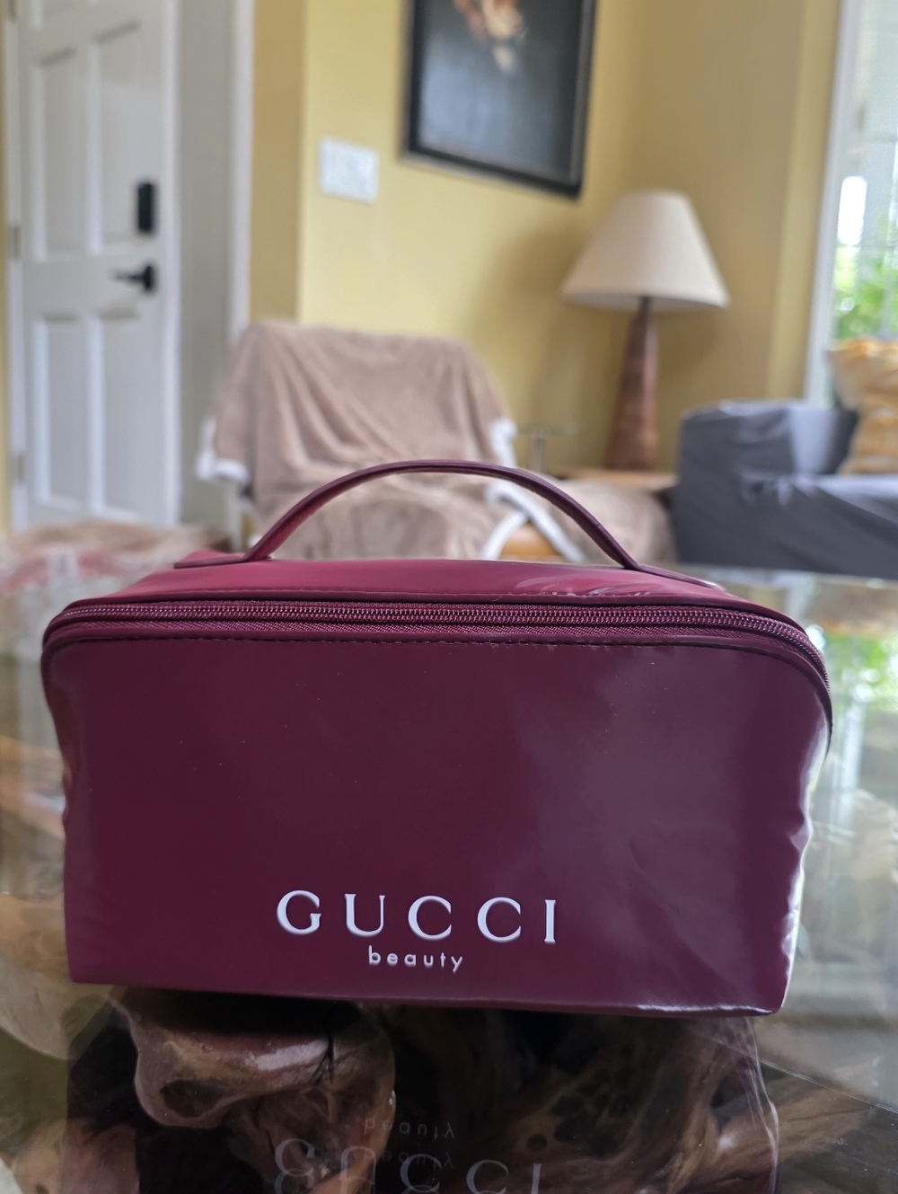 Gucci Beauty Cosmetic Bag in Deep Berry